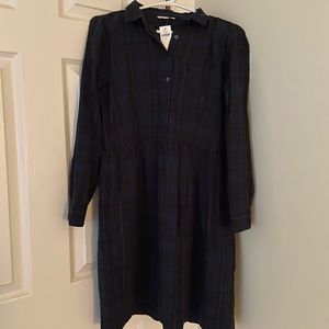 size xs black and navy blue GAP flannel babydoll dress
